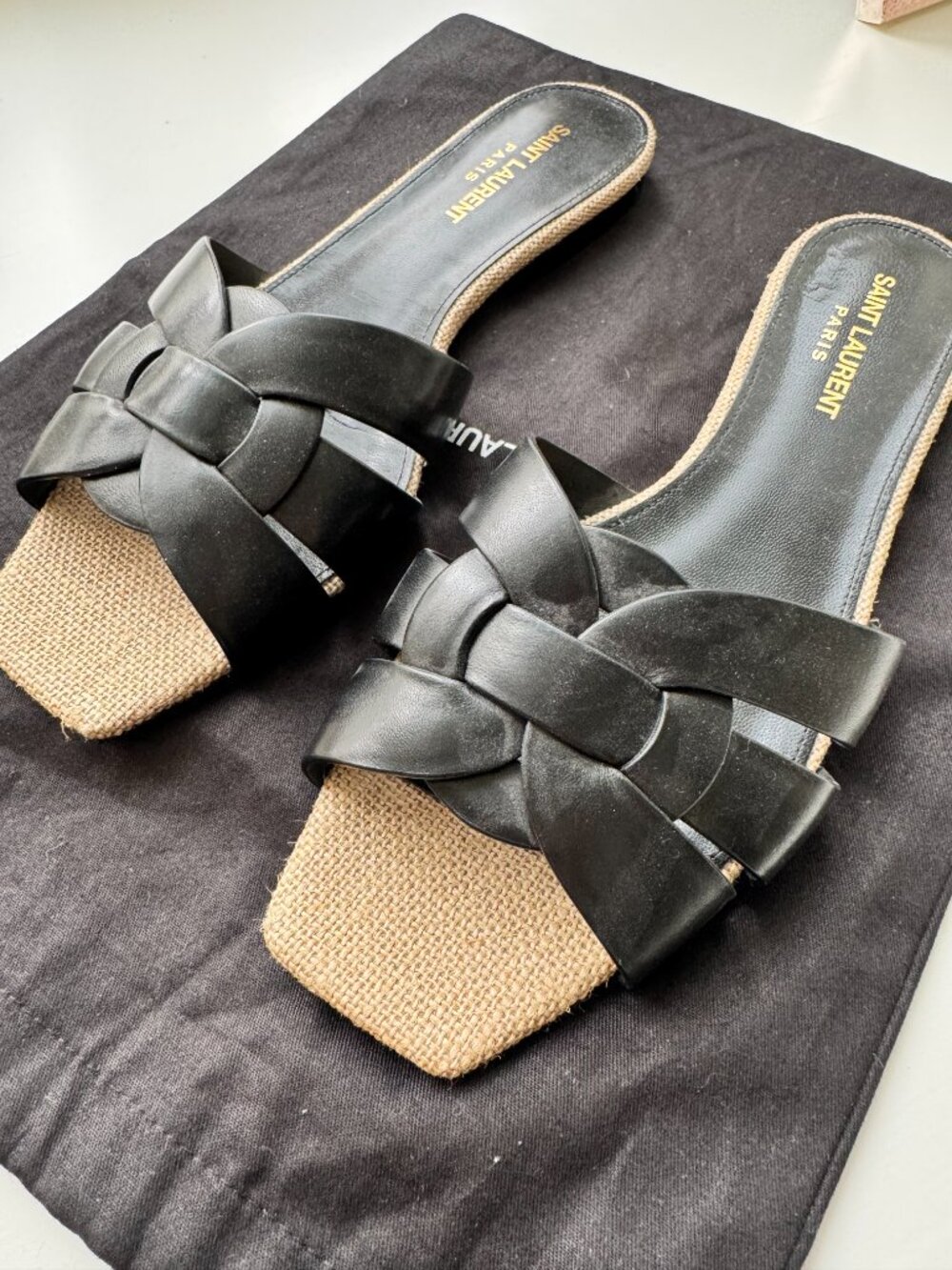 Saint Laurent Tribute Black Sandals, Size 8 (38) - Picture 3 of 5